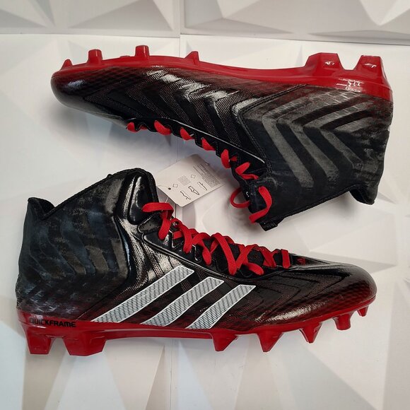 adidas Other - Adidas Mens Football Cleats 16 Black Red Shoe Lacrosse Crazyquick Mid Top